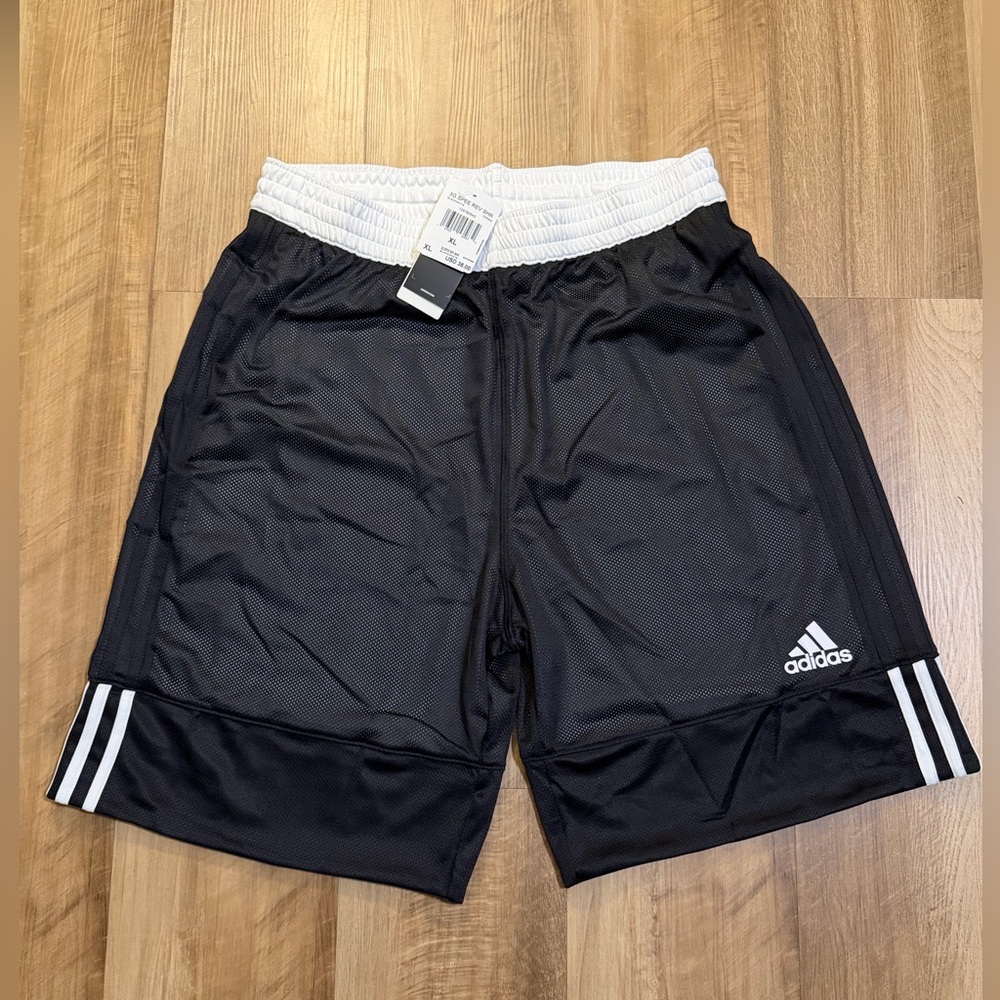Adidas Men's Black and White Athletic Shorts - Picture 3 of 6